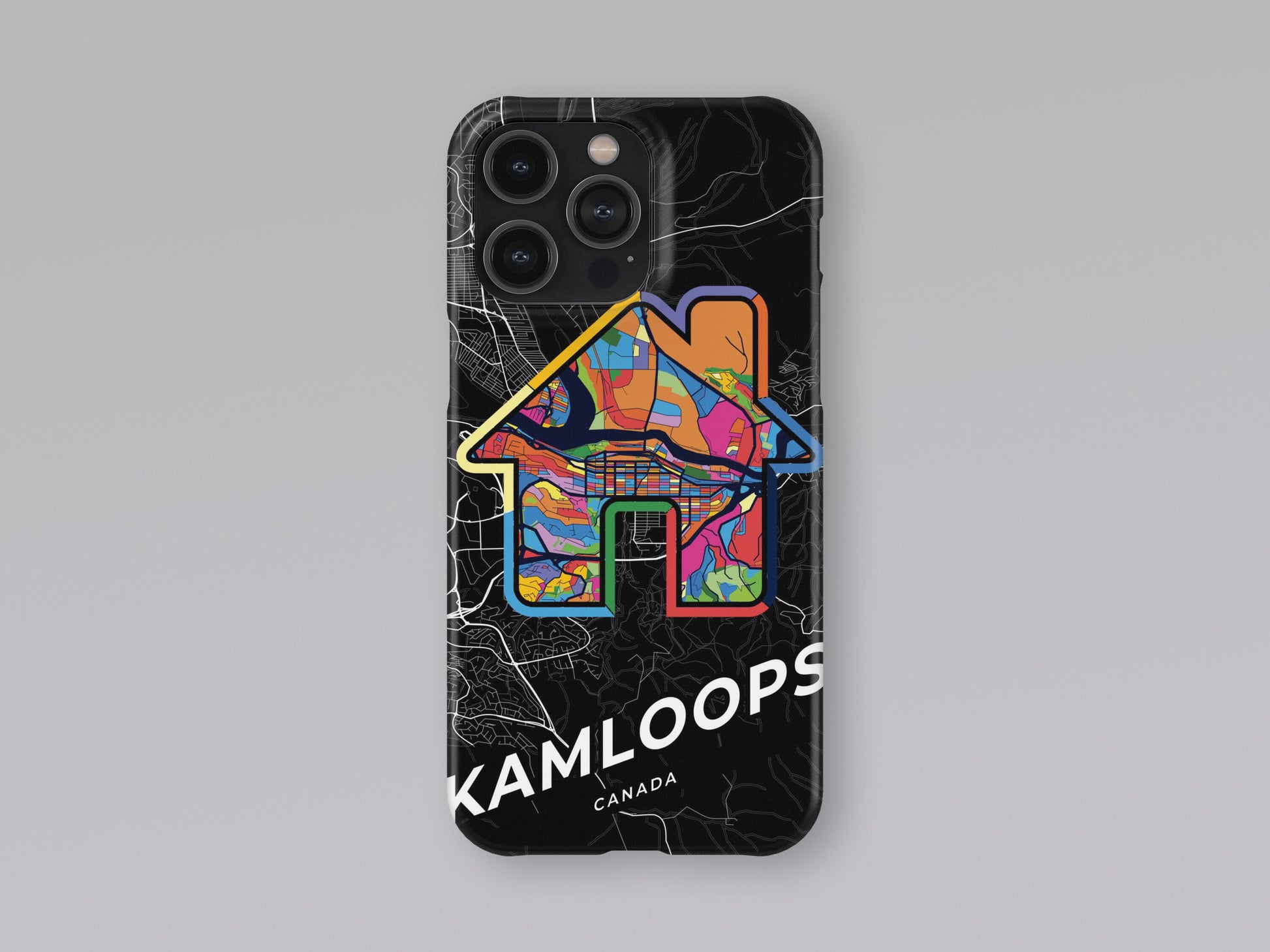 Kamloops Canada slim phone case with colorful icon. Birthday, wedding or housewarming gift. Couple match cases. 3