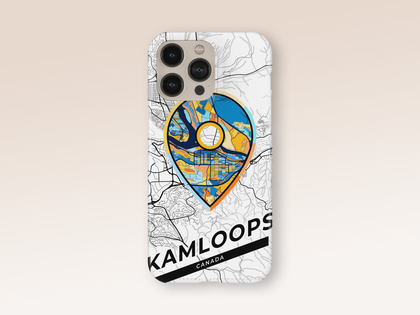 Kamloops Canada slim phone case with colorful icon. Birthday, wedding or housewarming gift. Couple match cases. 1