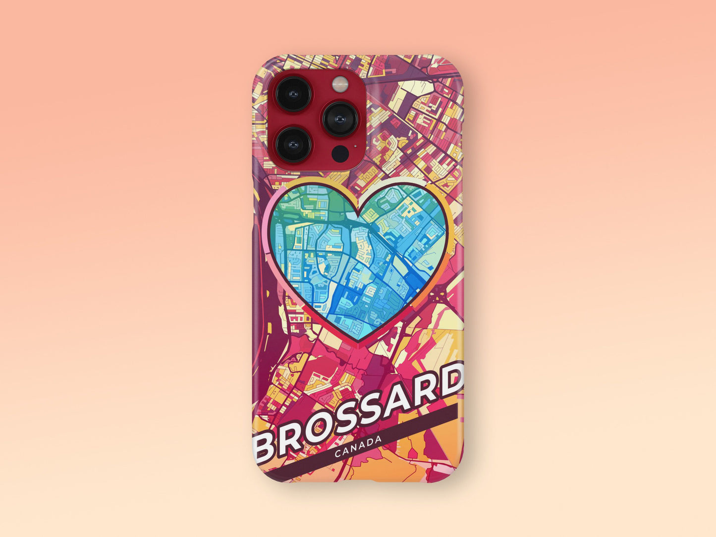 Brossard Canada slim phone case with colorful icon. Birthday, wedding or housewarming gift. Couple match cases. 2