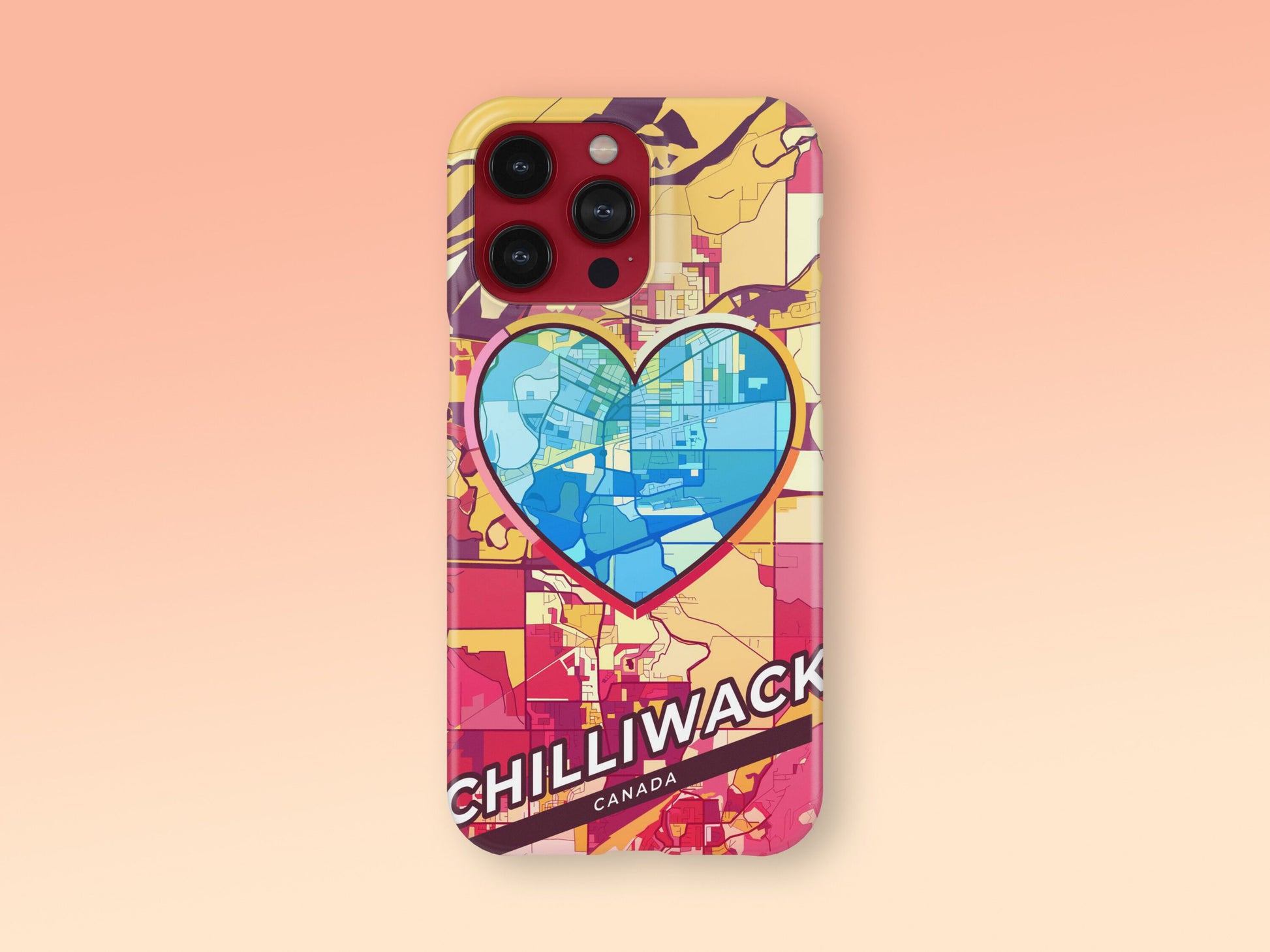 Chilliwack Canada slim phone case with colorful icon. Birthday, wedding or housewarming gift. Couple match cases. 2