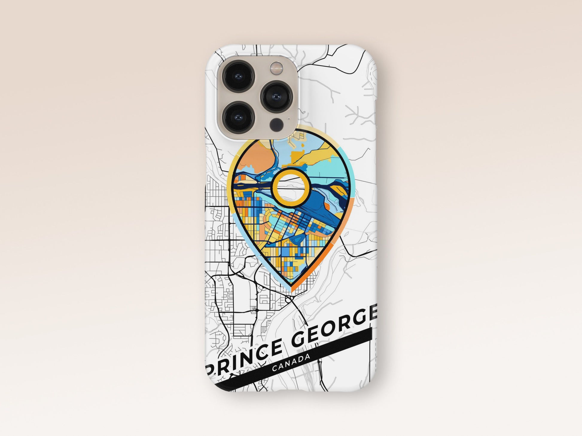 Prince George Canada slim phone case with colorful icon. Birthday, wedding or housewarming gift. Couple match cases. 1