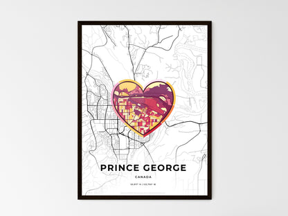 PRINCE GEORGE CANADA minimal art map with a colorful icon. Style 2
