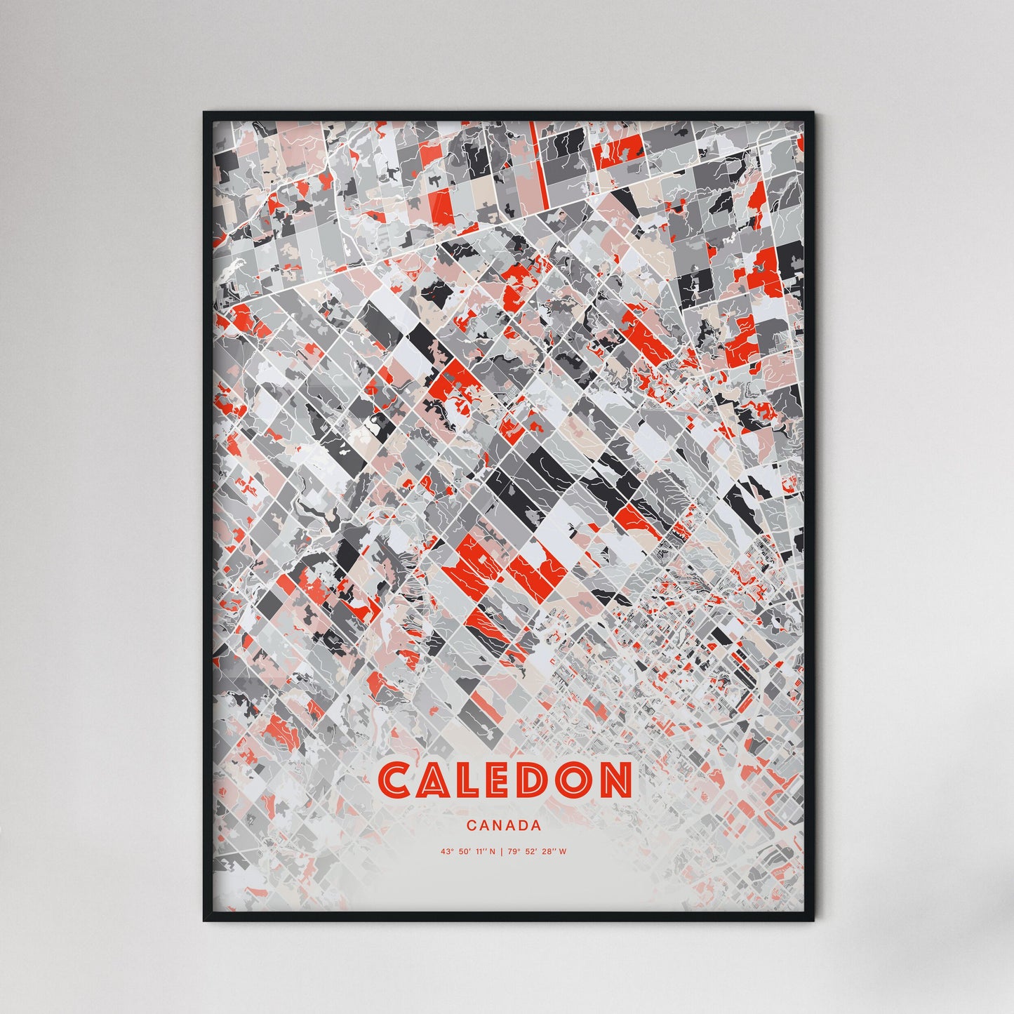 Colorful CALEDON CANADA Fine Art Map Modern