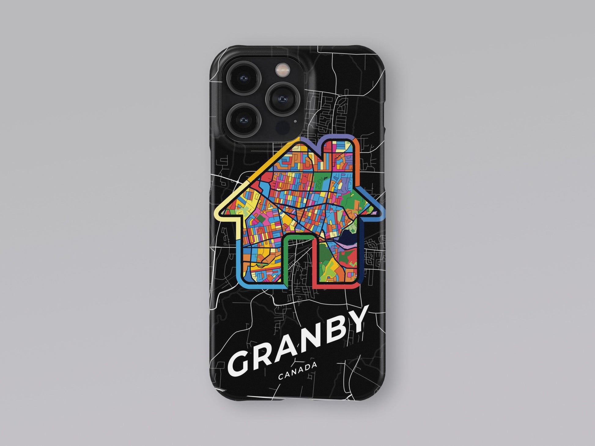 Granby Canada slim phone case with colorful icon. Birthday, wedding or housewarming gift. Couple match cases. 3