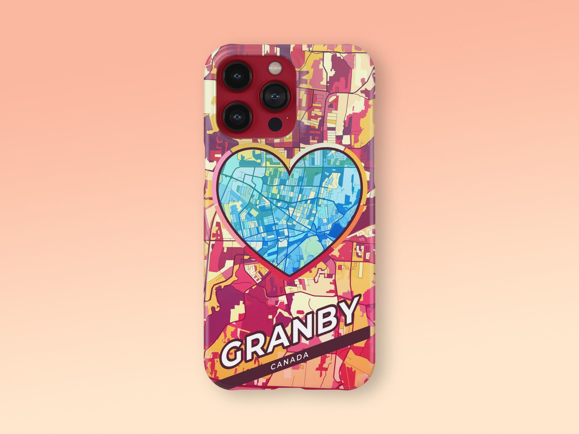 Granby Canada slim phone case with colorful icon. Birthday, wedding or housewarming gift. Couple match cases. 2