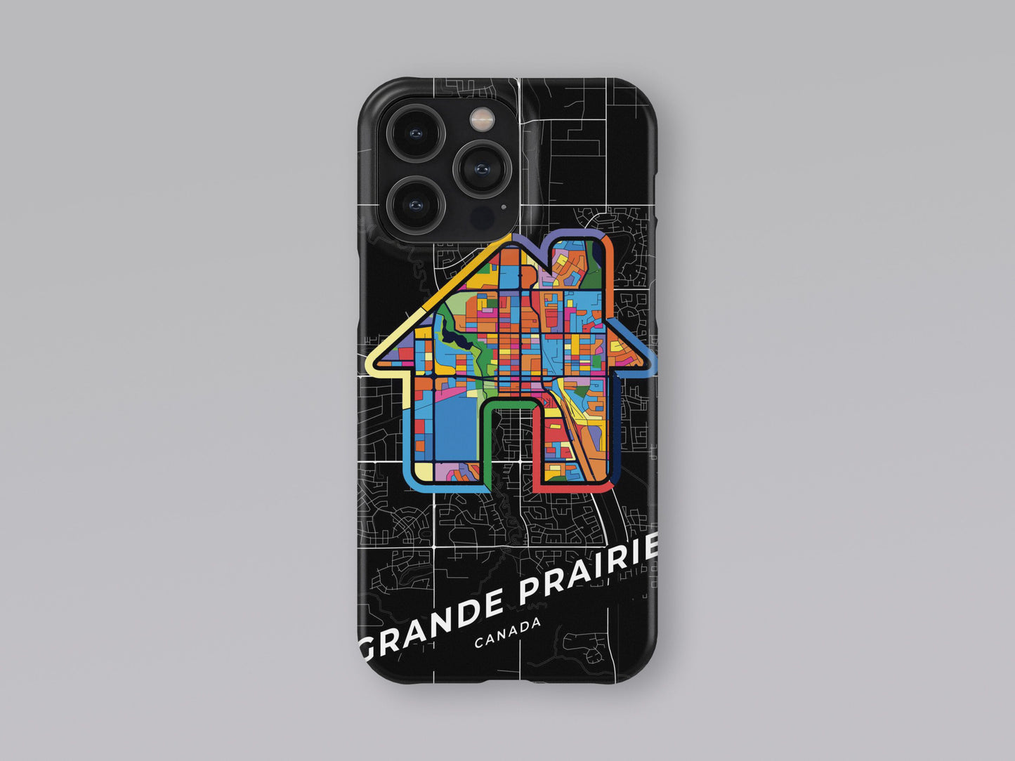 Grande Prairie Canada slim phone case with colorful icon. Birthday, wedding or housewarming gift. Couple match cases. 3