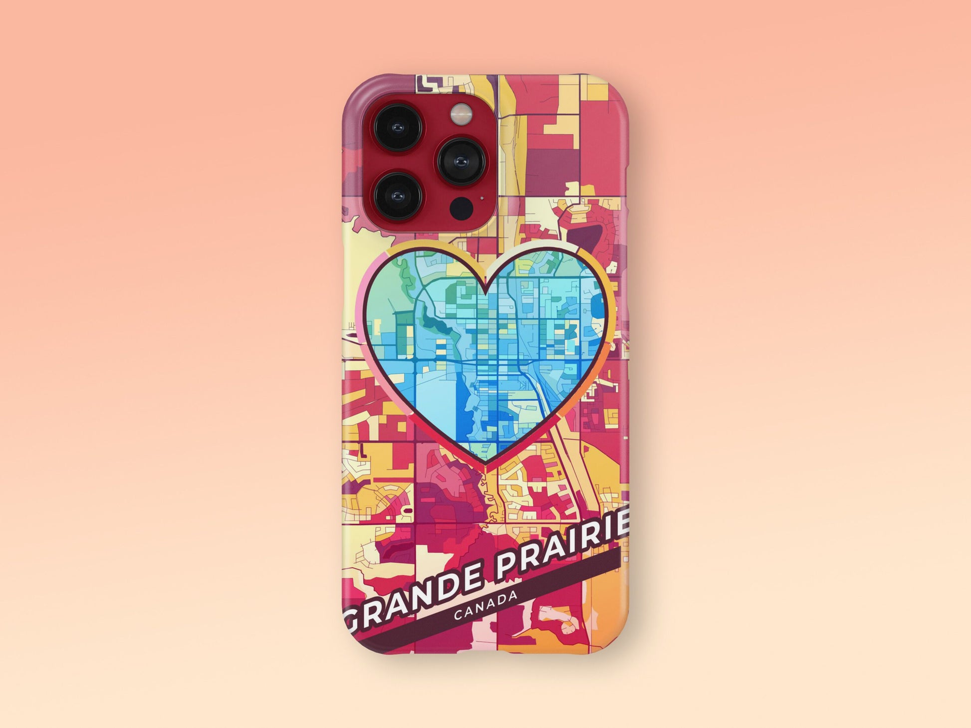 Grande Prairie Canada slim phone case with colorful icon. Birthday, wedding or housewarming gift. Couple match cases. 2