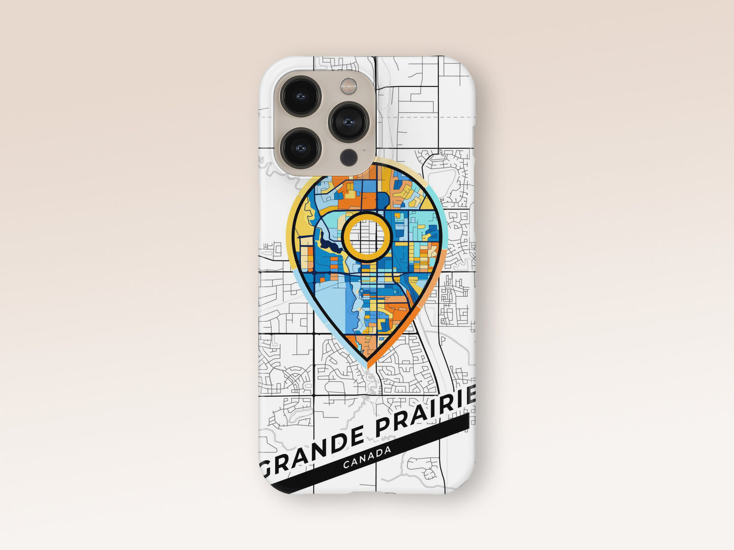 Grande Prairie Canada slim phone case with colorful icon. Birthday, wedding or housewarming gift. Couple match cases. 1