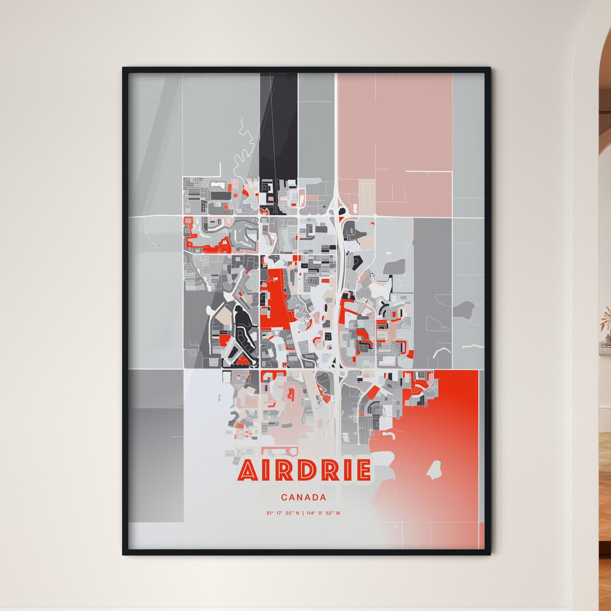 Colorful AIRDRIE CANADA Fine Art Map Modern