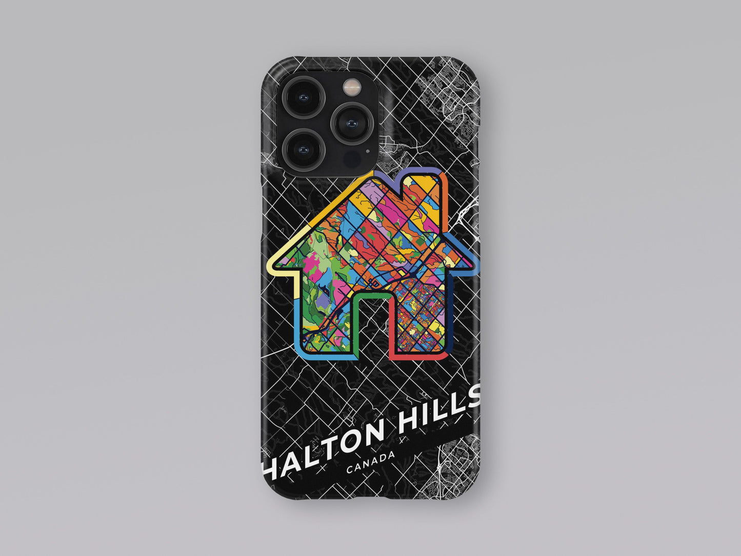 Halton Hills Canada slim phone case with colorful icon. Birthday, wedding or housewarming gift. Couple match cases. 3