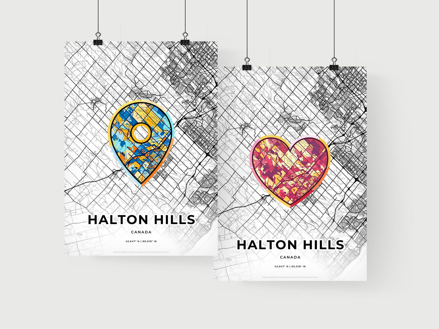 Halton Hills Canada art print for couples