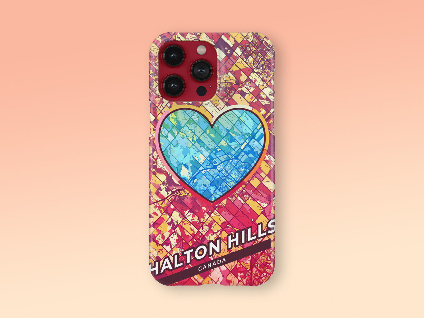 Halton Hills Canada slim phone case with colorful icon. Birthday, wedding or housewarming gift. Couple match cases. 2