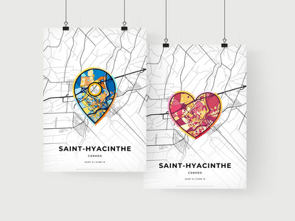 SAINT-HYACINTHE CANADA minimal art map with a colorful icon.