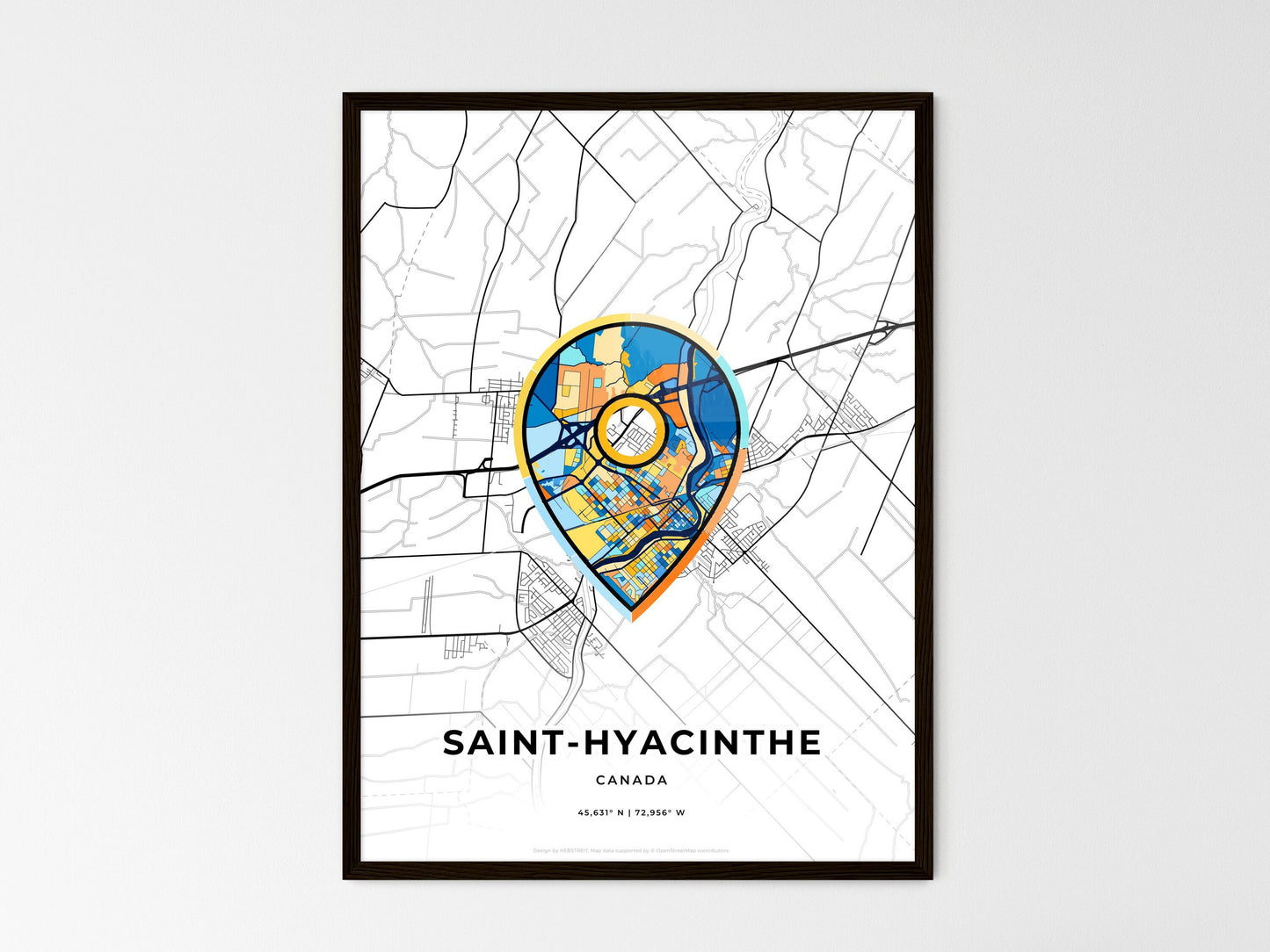 SAINT-HYACINTHE CANADA minimal art map with a colorful icon. Style 1
