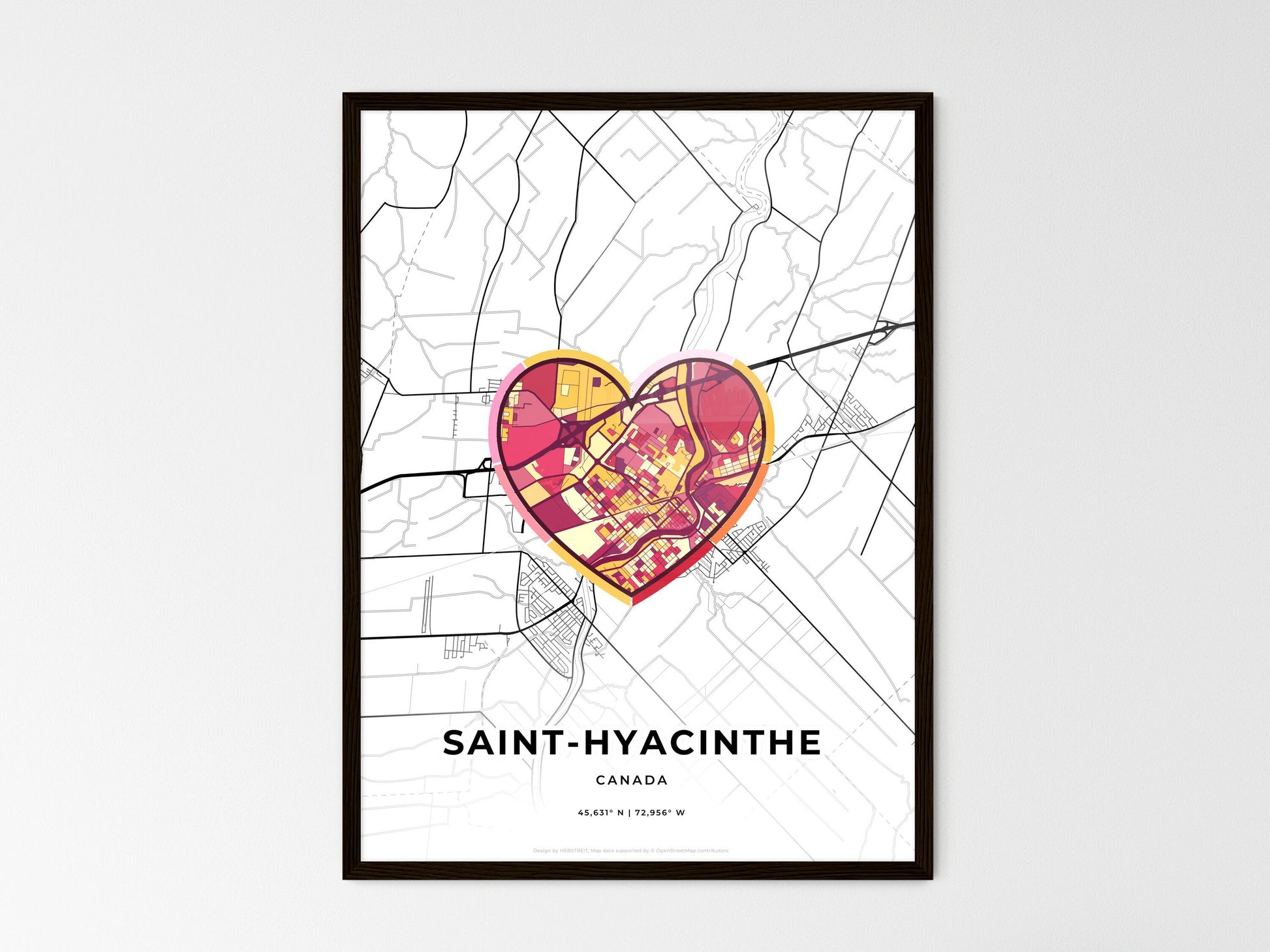 SAINT-HYACINTHE CANADA minimal art map with a colorful icon. Style 2