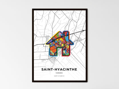 SAINT-HYACINTHE CANADA minimal art map with a colorful icon. Style 3