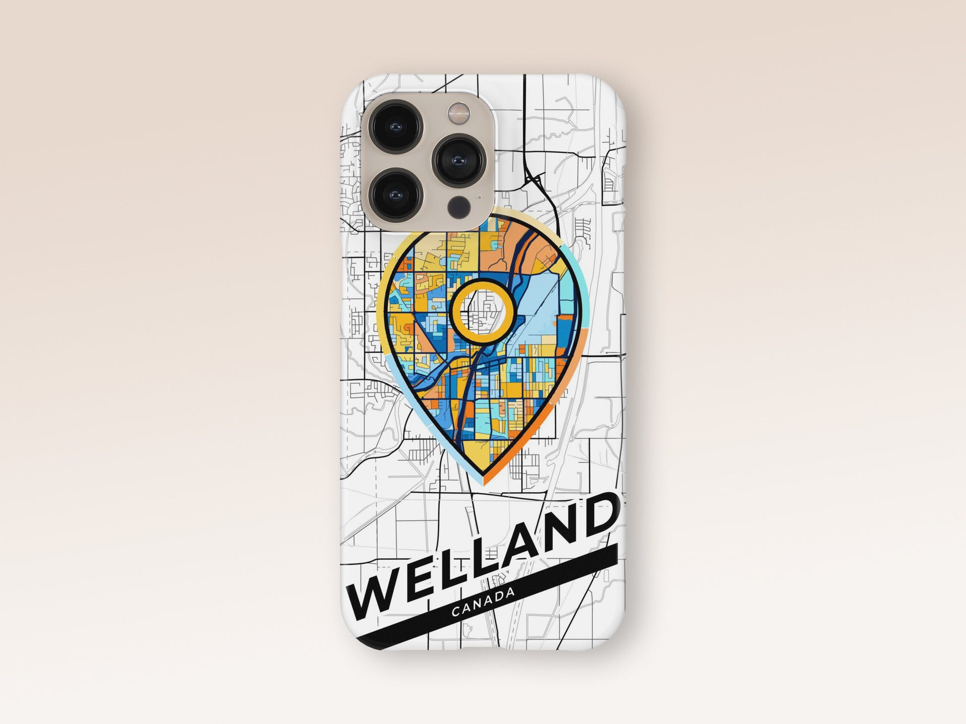 Welland Canada slim phone case with colorful icon 1