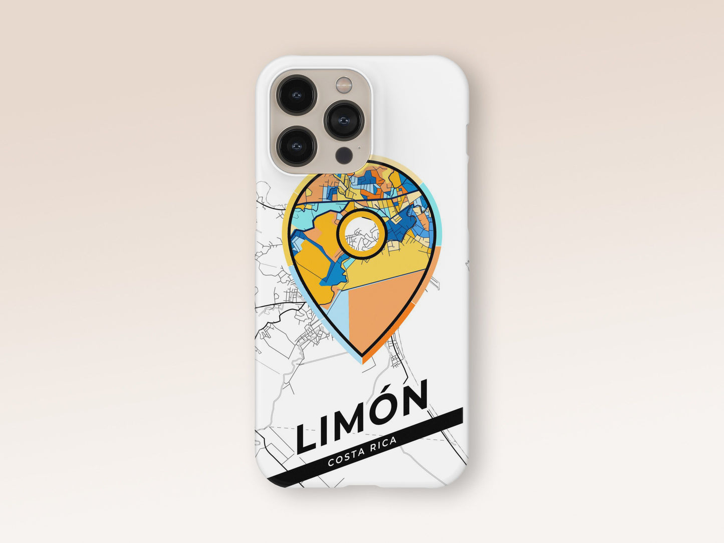 Limón Costa Rica slim phone case with colorful icon. Birthday, wedding or housewarming gift. Couple match cases. 1
