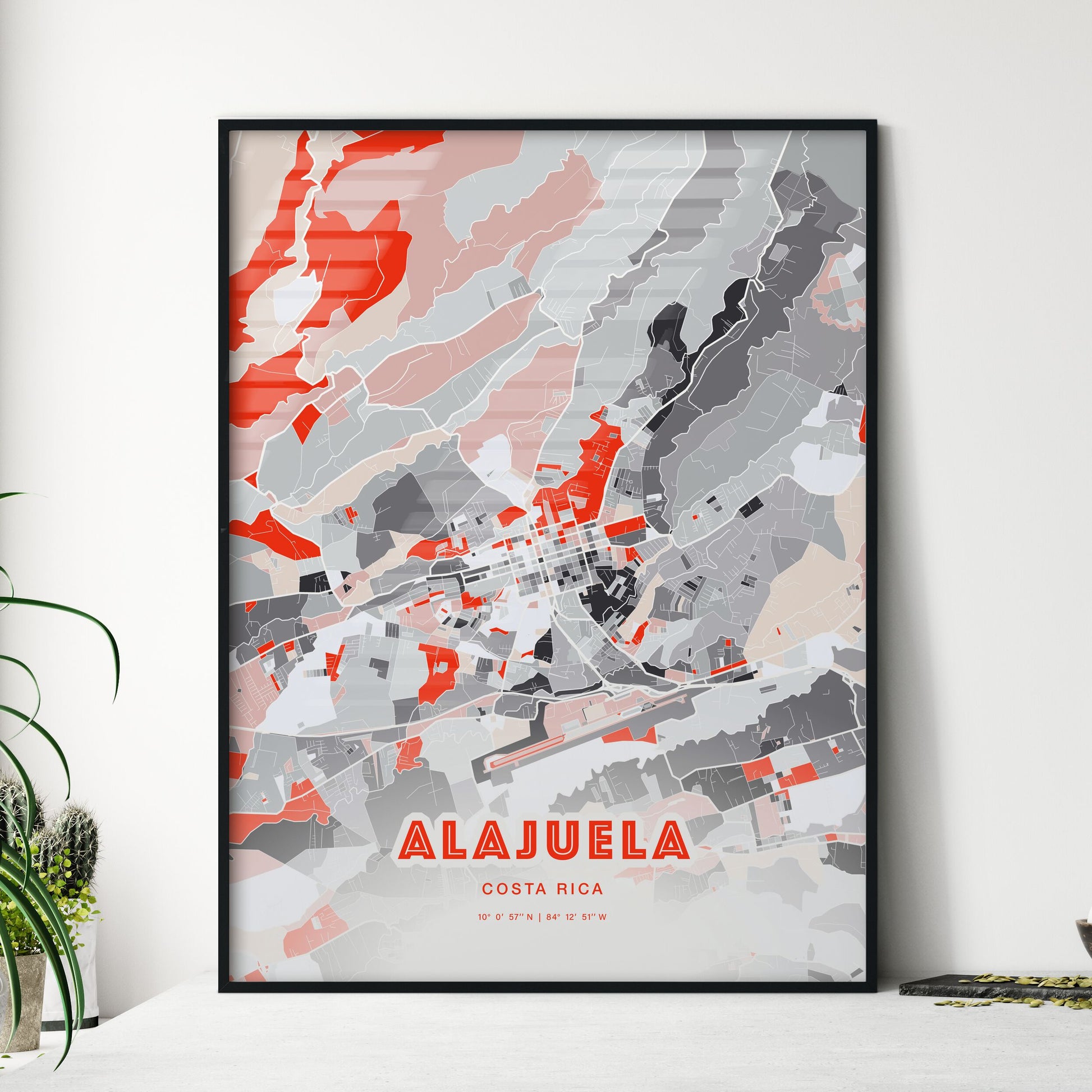 Colorful ALAJUELA COSTA RICA Fine Art Map Modern