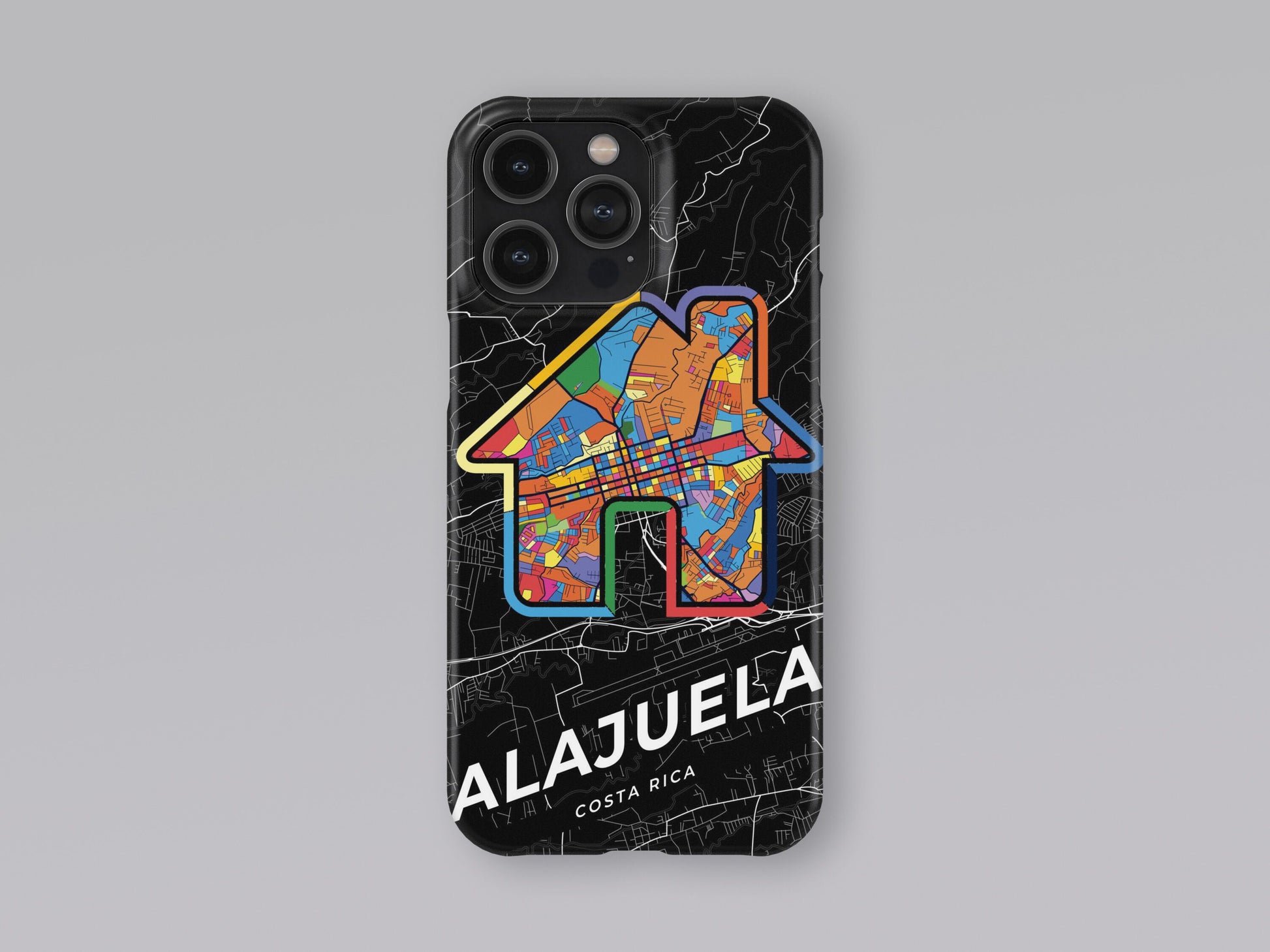 Alajuela Costa Rica slim phone case with colorful icon. Birthday, wedding or housewarming gift. Couple match cases. 3