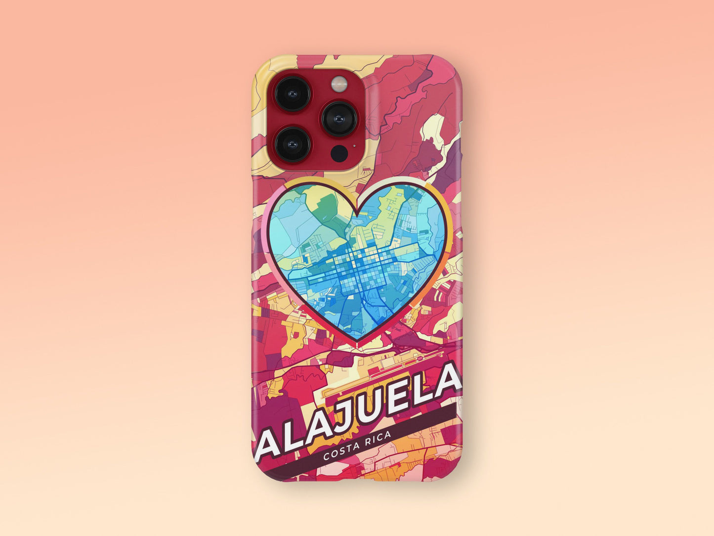 Alajuela Costa Rica slim phone case with colorful icon. Birthday, wedding or housewarming gift. Couple match cases. 2