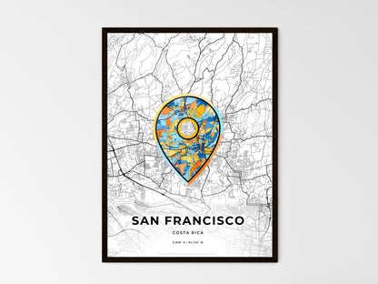 SAN FRANCISCO COSTA RICA minimal art map with a colorful icon. Style 1