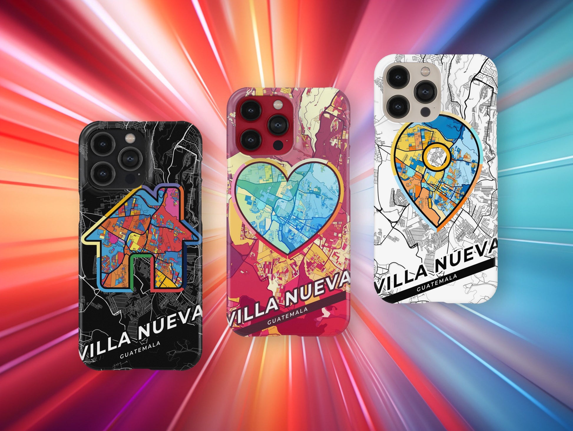 Villa Nueva Guatemala slim phone case with colorful icon