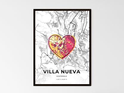 VILLA NUEVA GUATEMALA minimal art map with a colorful icon. Style 2