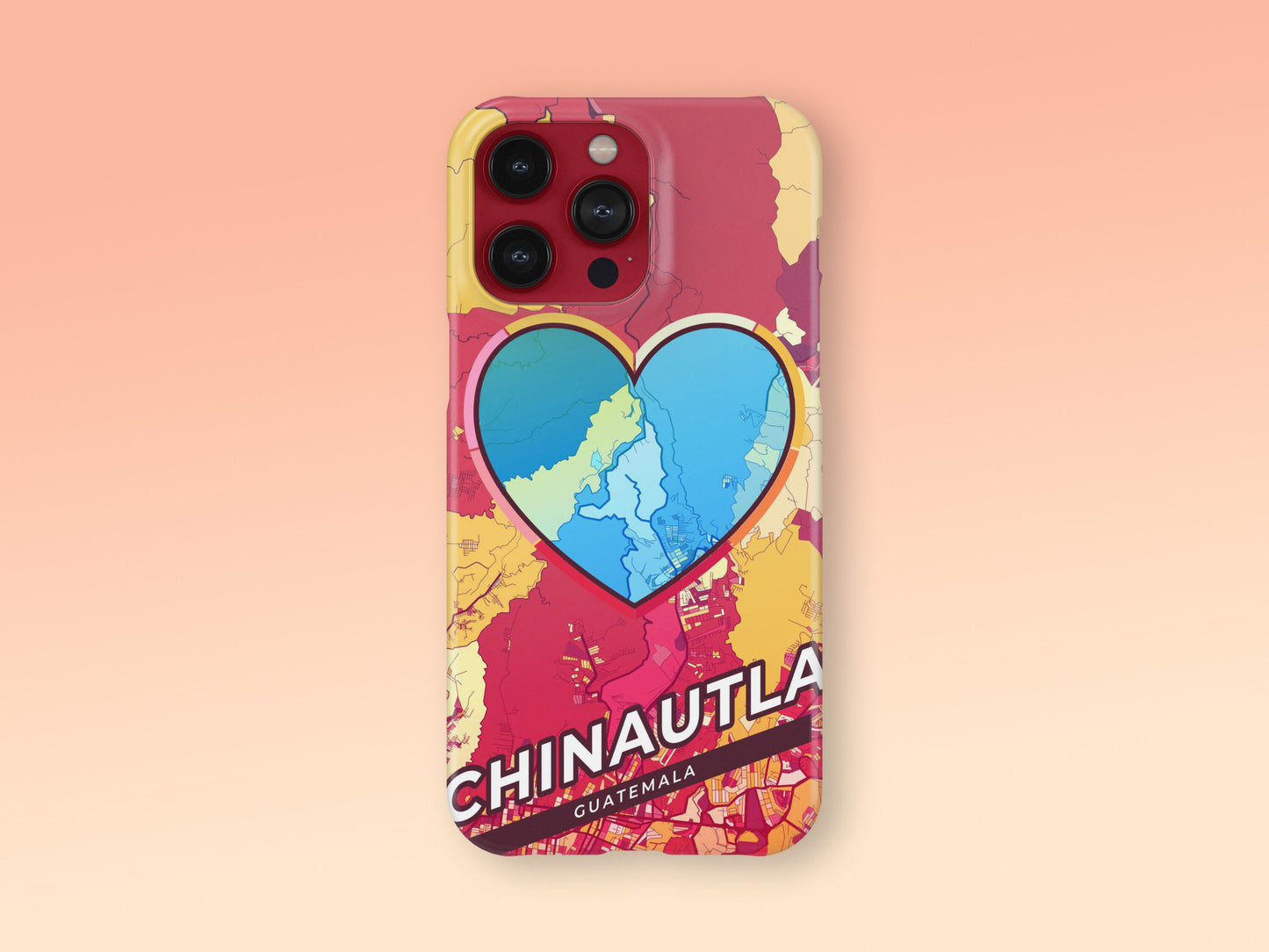 Chinautla Guatemala slim phone case with colorful icon. Birthday, wedding or housewarming gift. Couple match cases. 2