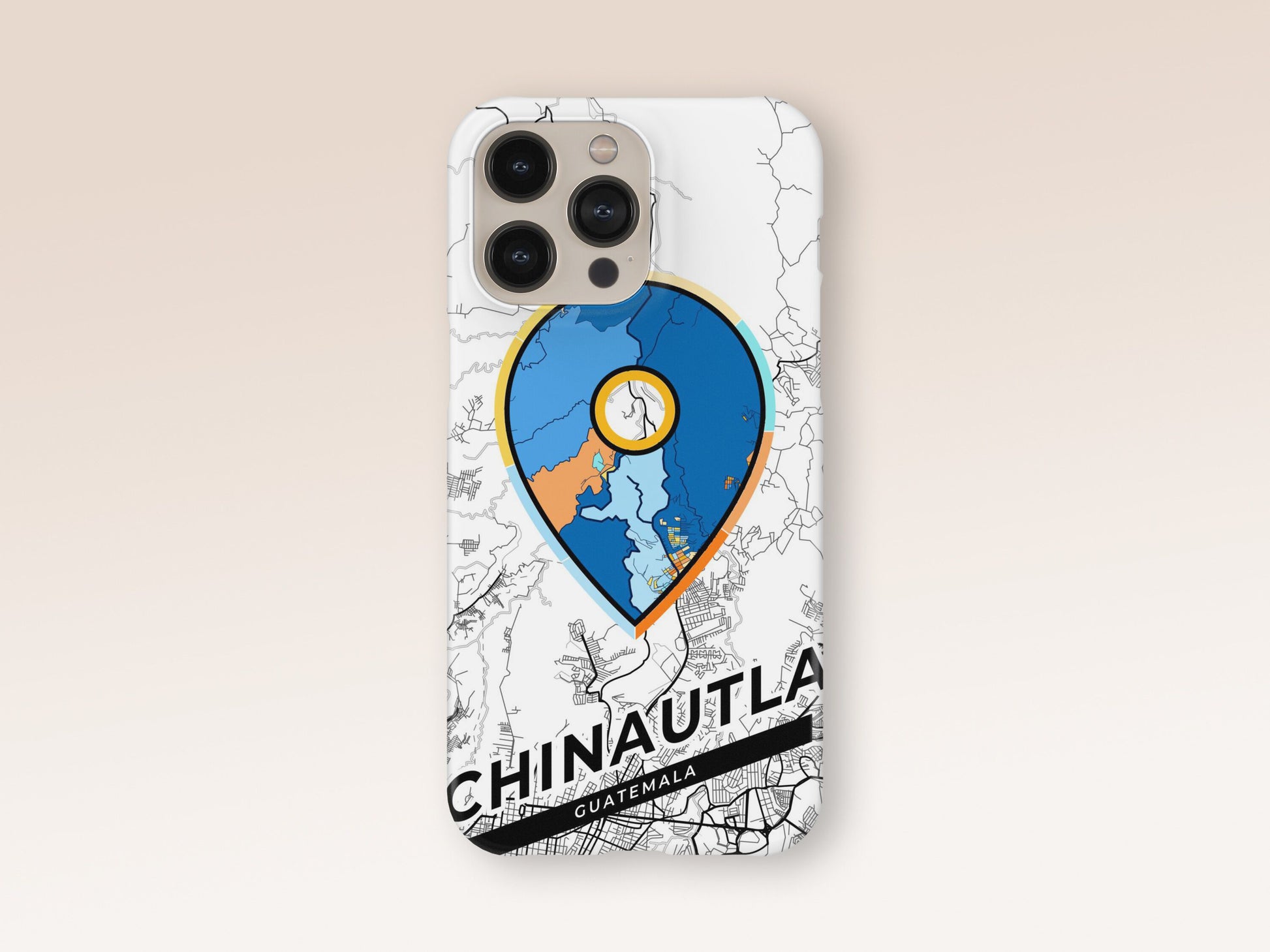 Chinautla Guatemala slim phone case with colorful icon. Birthday, wedding or housewarming gift. Couple match cases. 1