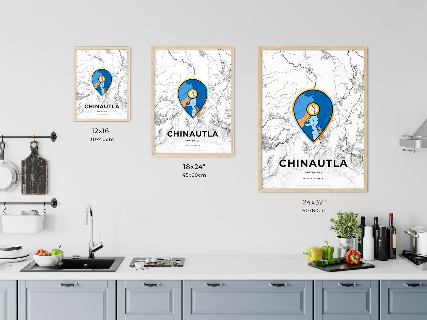 Chinautla Guatemala art map size chart