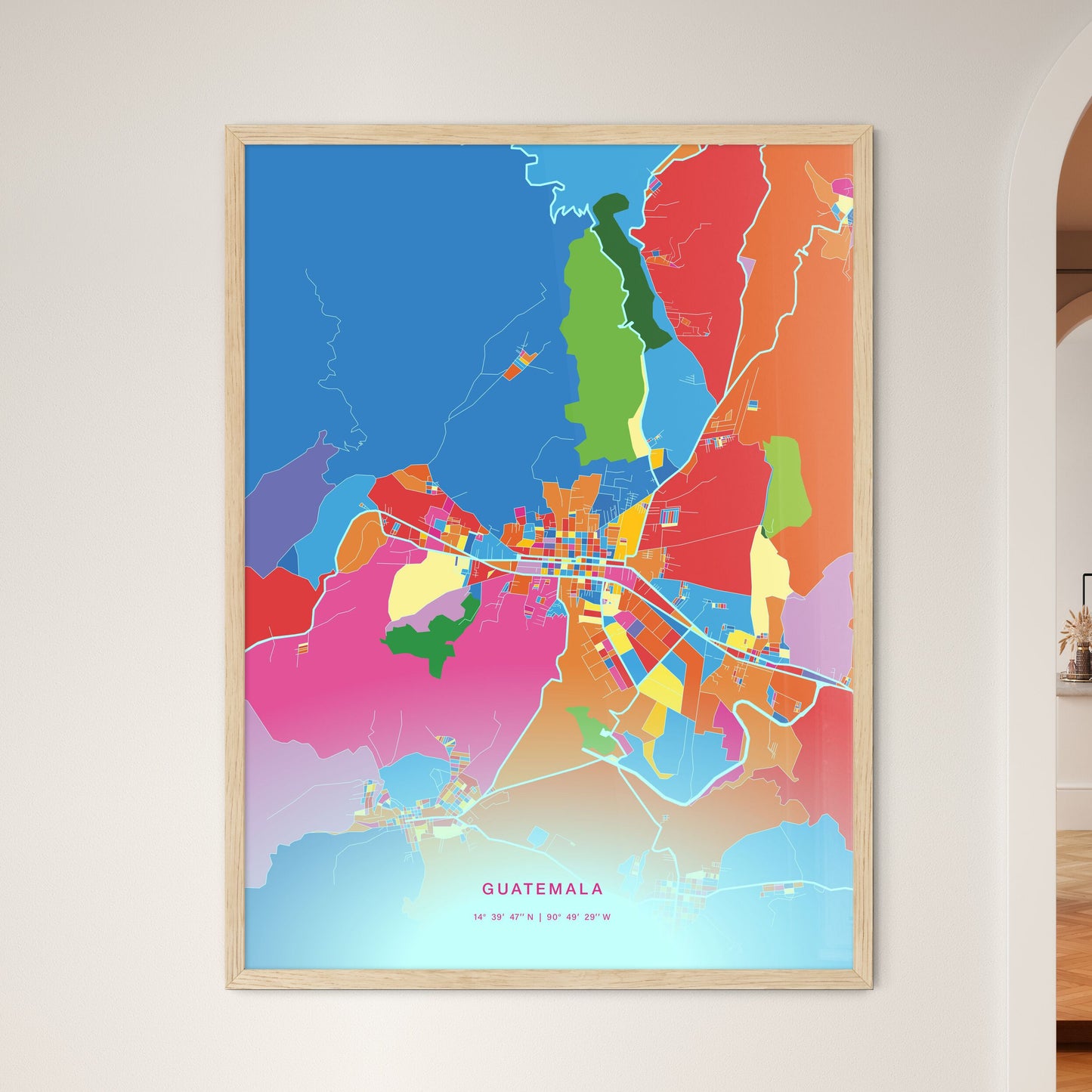 Colorful CHIMALTENANGO GUATEMALA Fine Art Map Crazy Colors