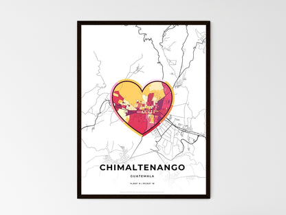 CHIMALTENANGO GUATEMALA minimal art map with a colorful icon. Where it all began, Couple map gift. Style 2