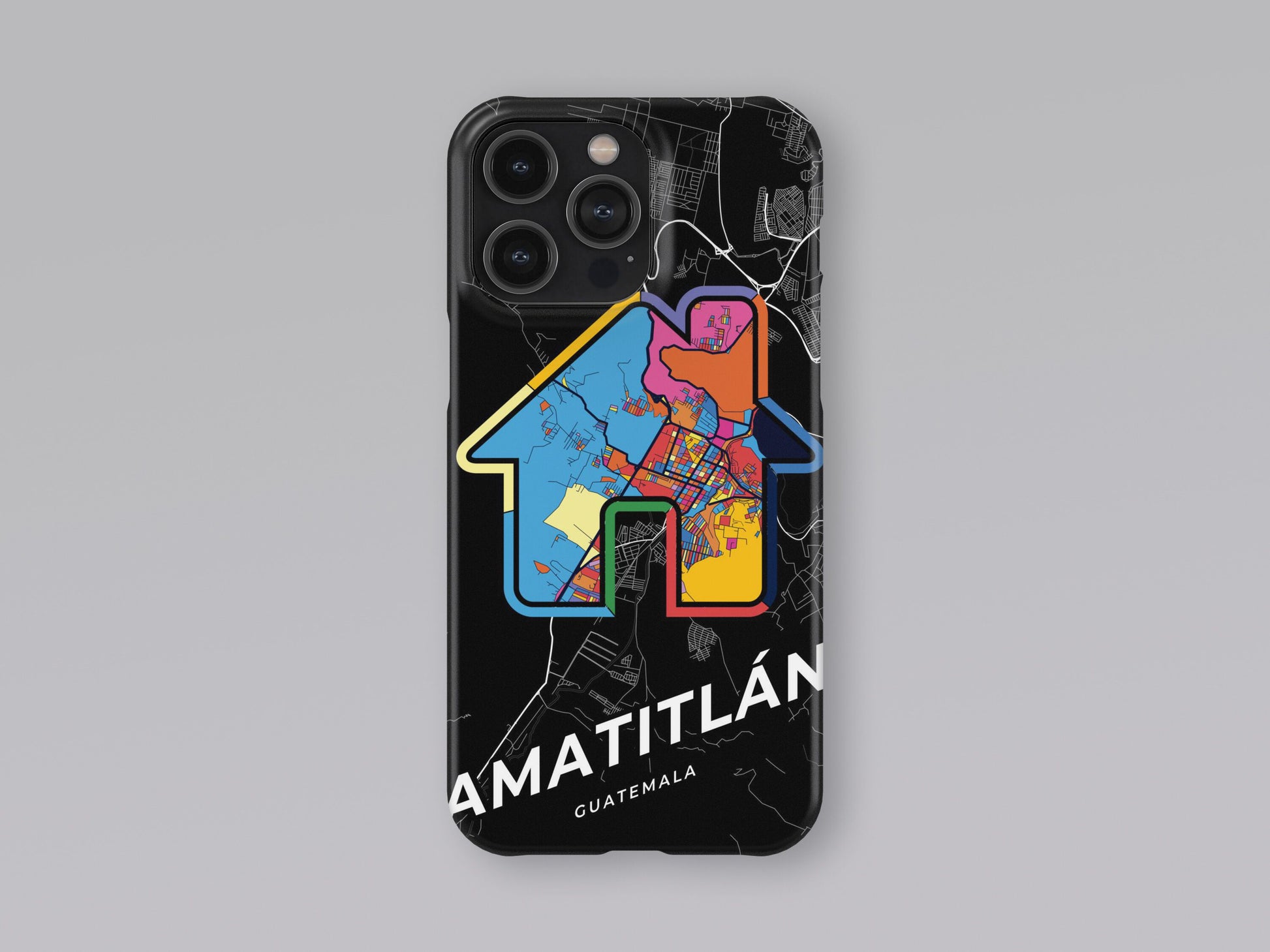 Amatitlán Guatemala slim phone case with colorful icon. Birthday, wedding or housewarming gift. Couple match cases. 3