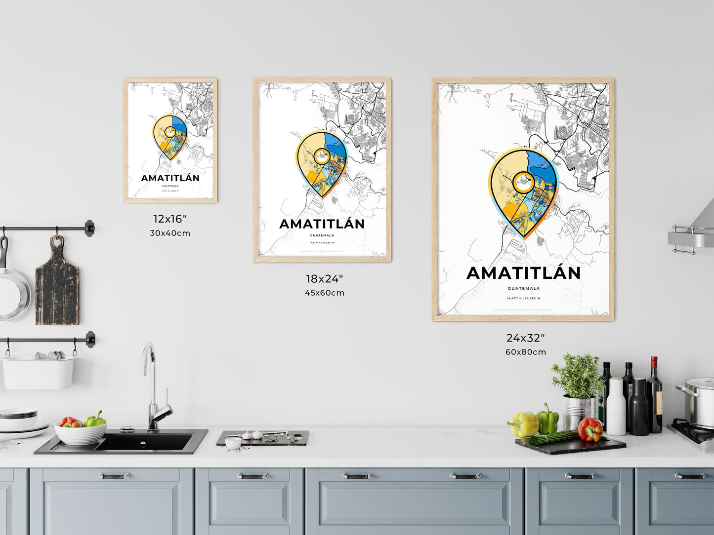 Amatitlán Guatemala art map size chart