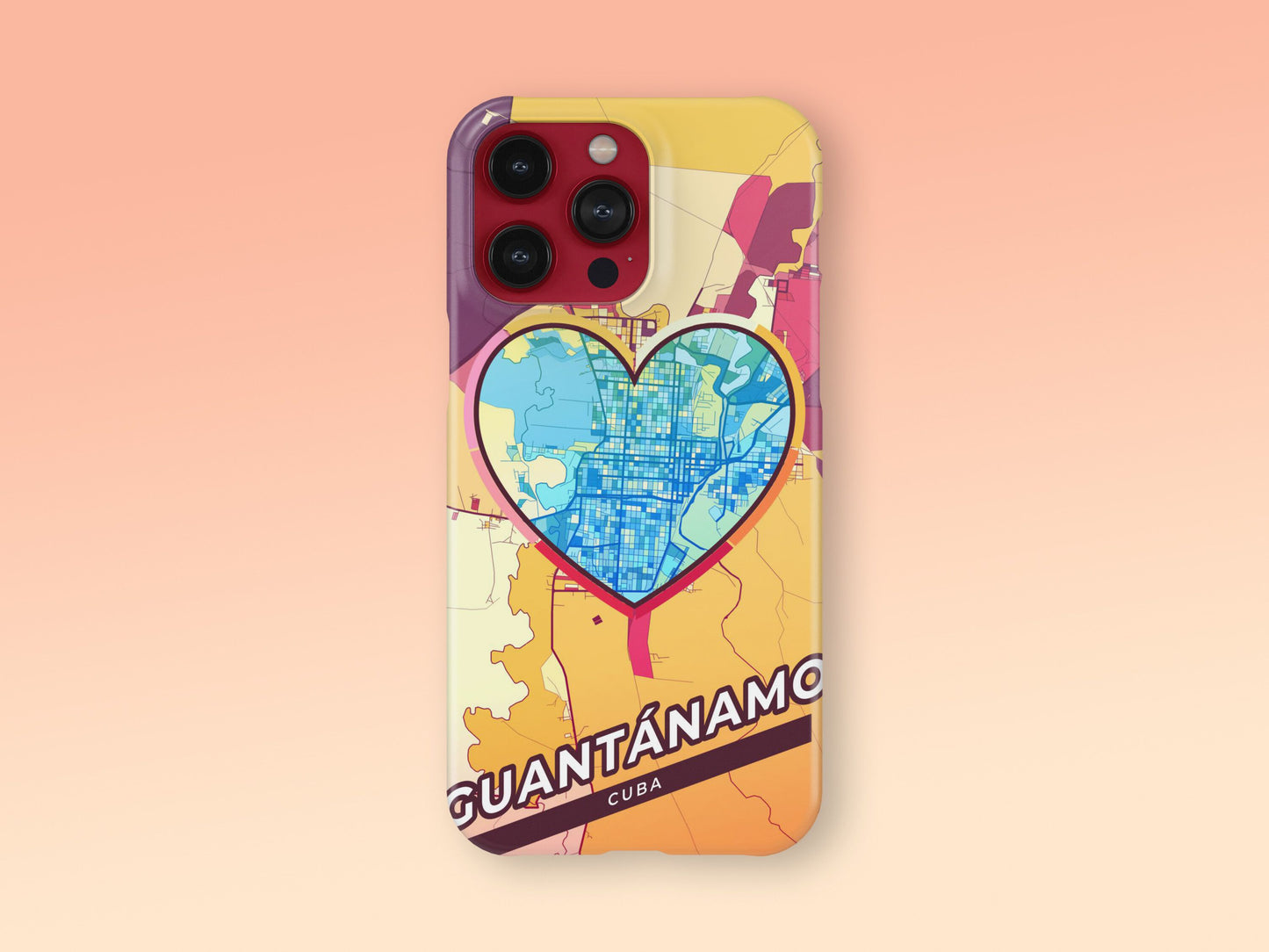 Guantánamo Cuba slim phone case with colorful icon. Birthday, wedding or housewarming gift. Couple match cases. 2