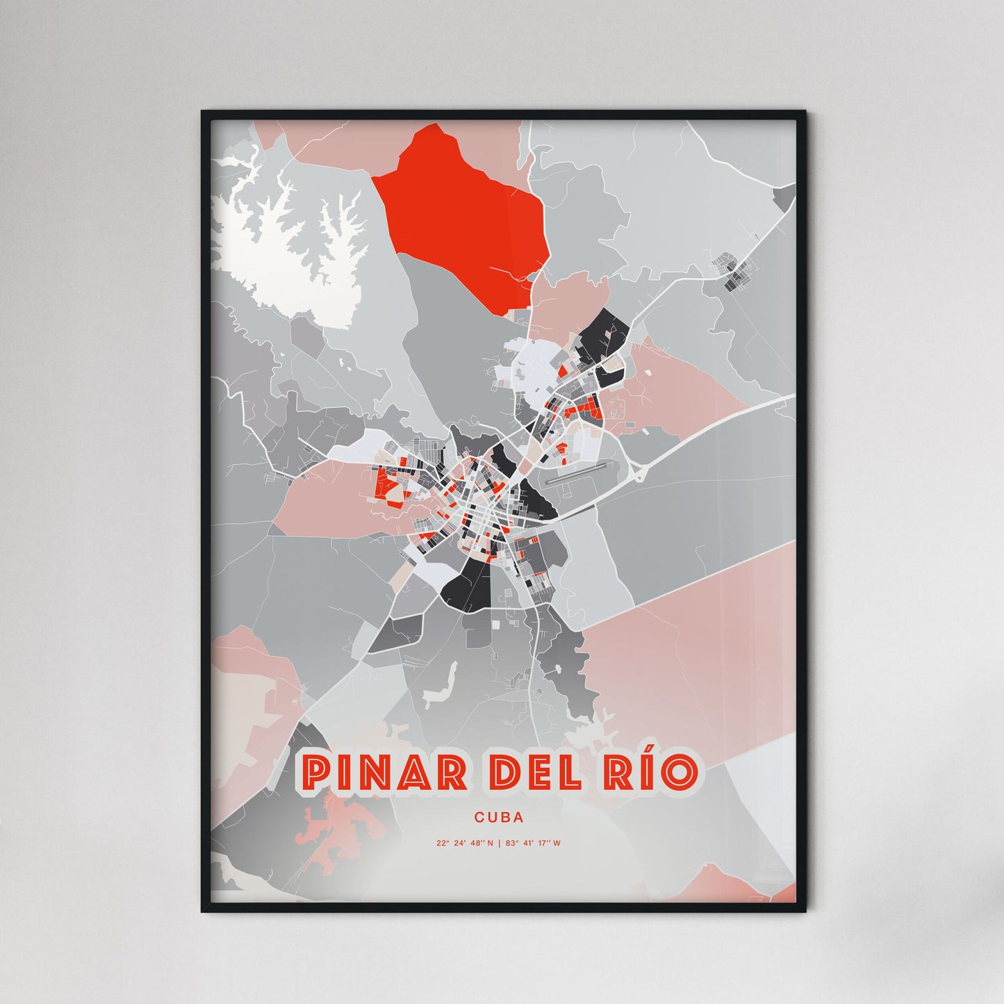 Colorful PINAR DEL RÍO CUBA Fine Art Map Modern