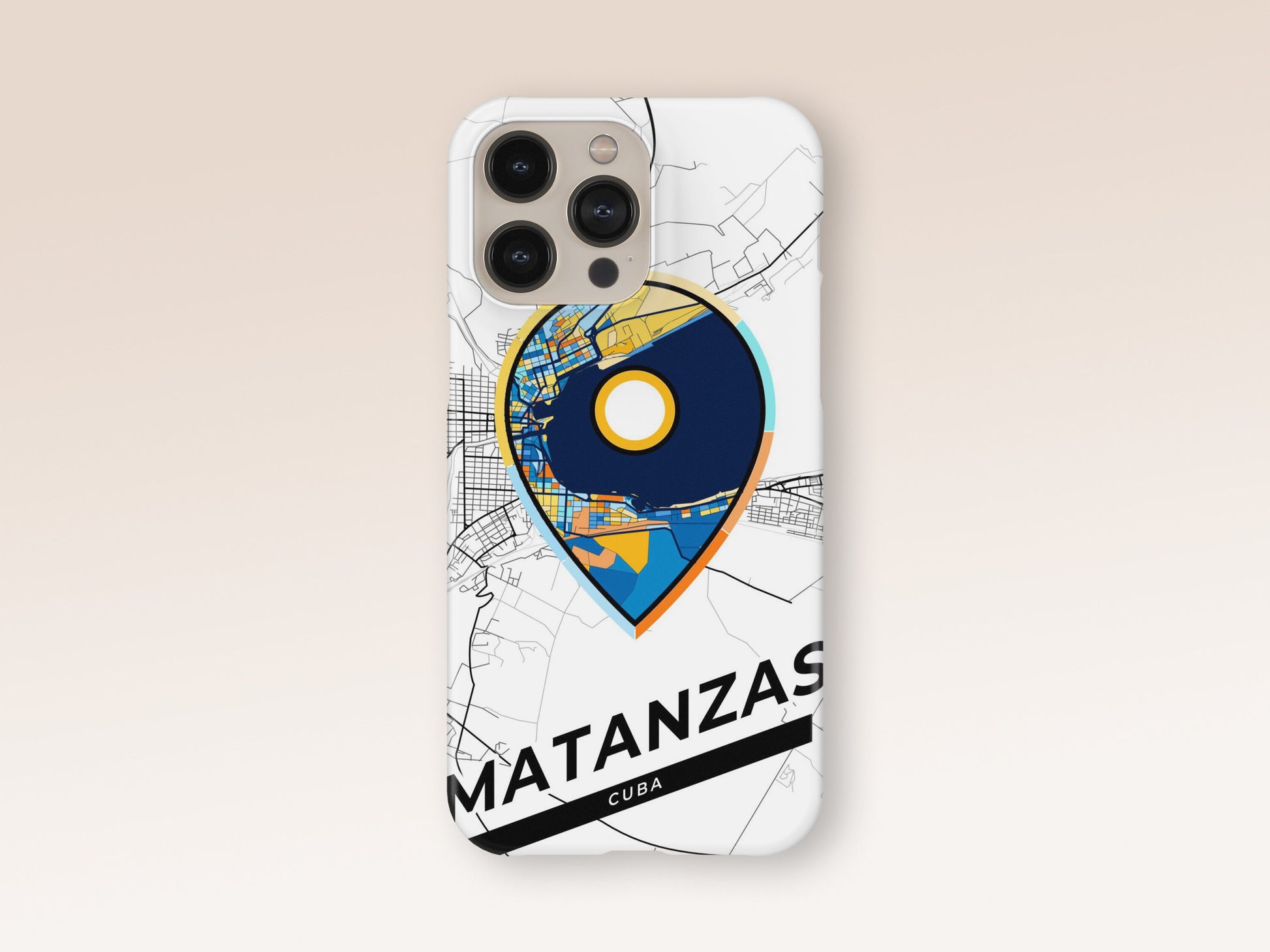 Matanzas Cuba slim phone case with colorful icon. Birthday, wedding or housewarming gift. Couple match cases. 1