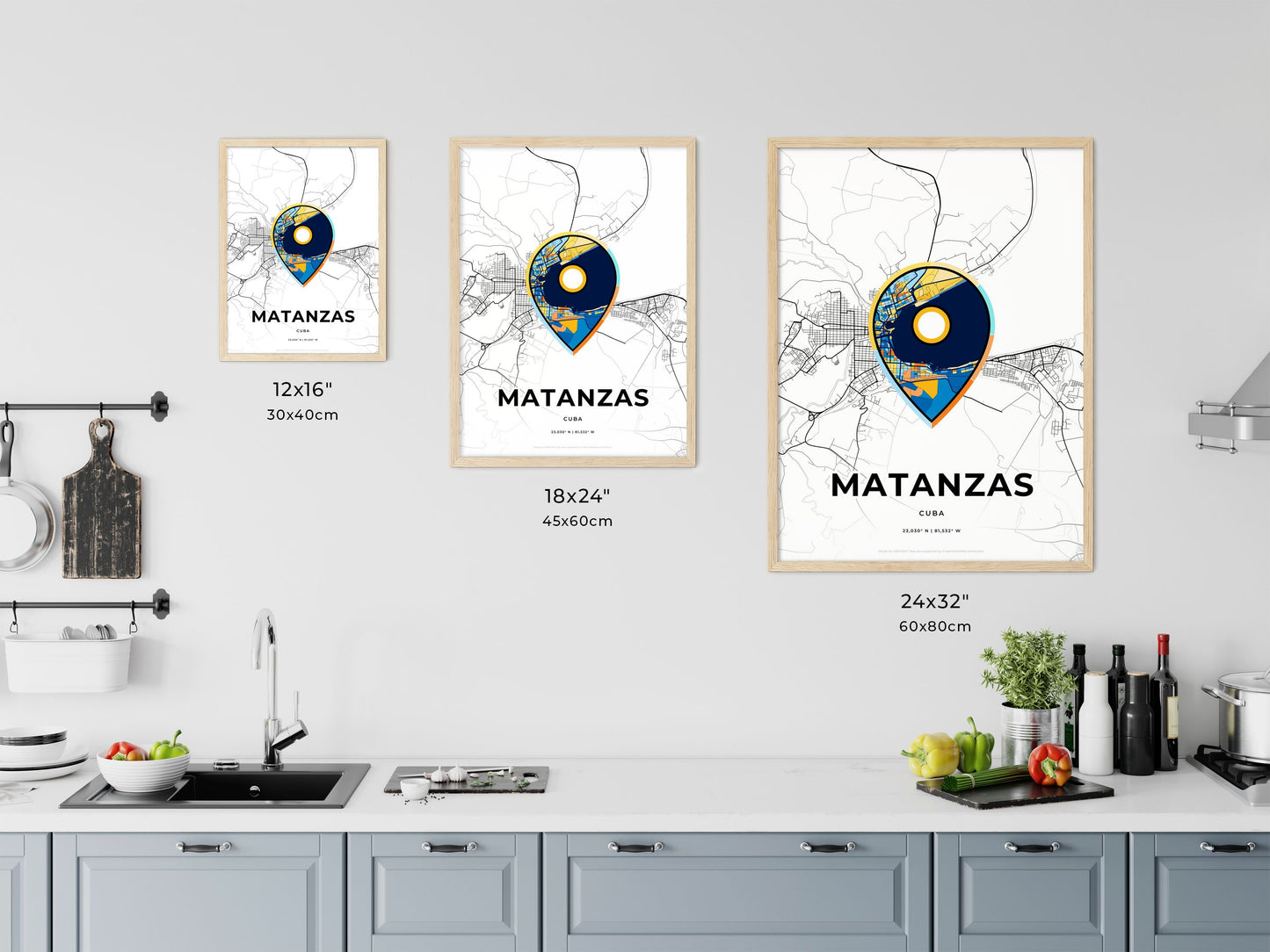 Matanzas Cuba art map size chart