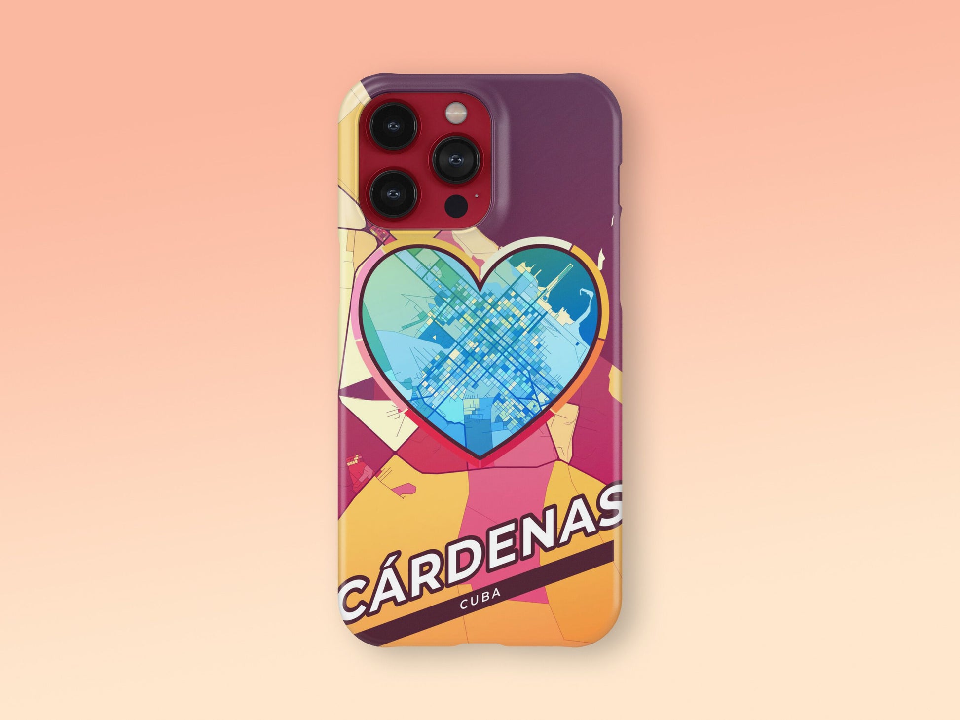 Cárdenas Cuba slim phone case with colorful icon. Birthday, wedding or housewarming gift. Couple match cases. 2