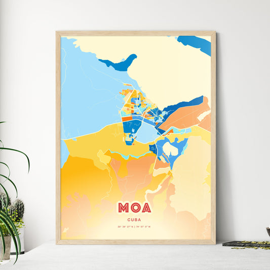 Colorful MOA CUBA Fine Art Map Blue Orange