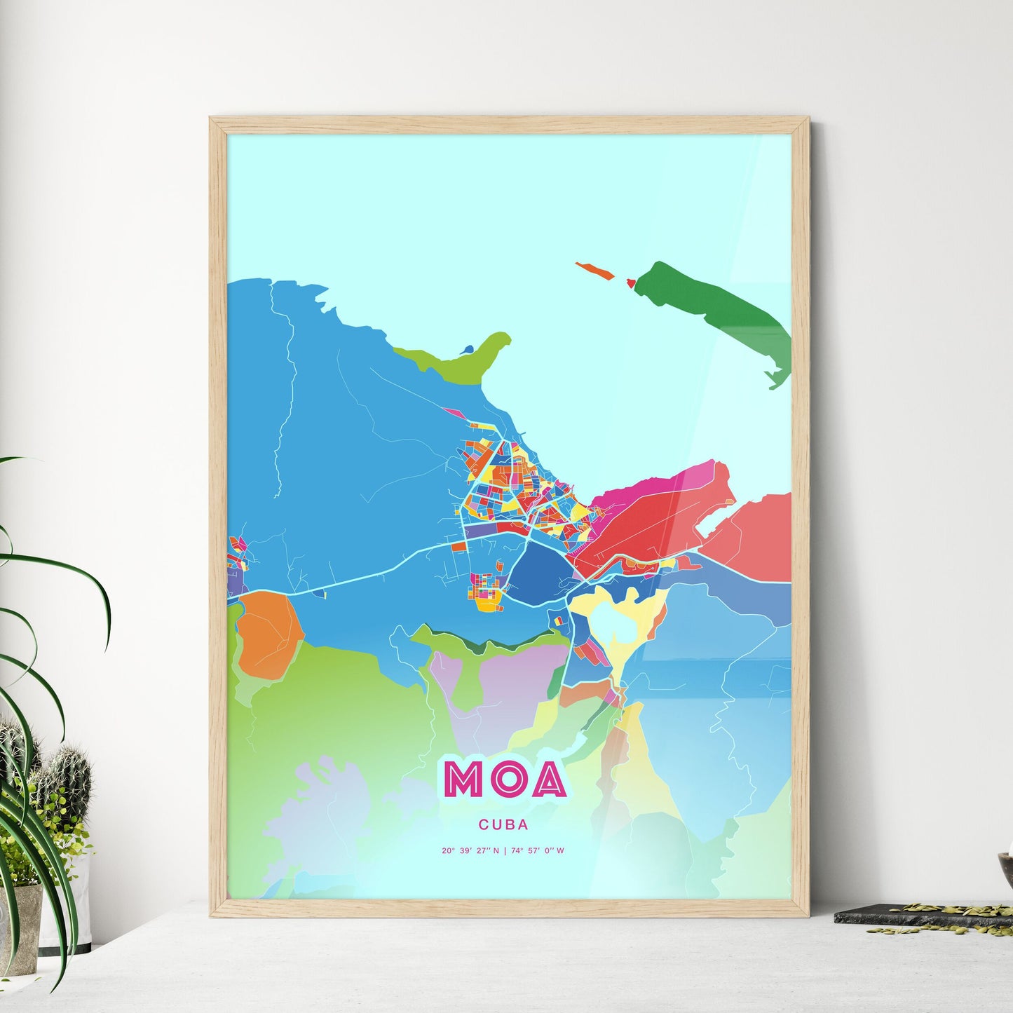 Colorful MOA CUBA Fine Art Map Crazy Colors