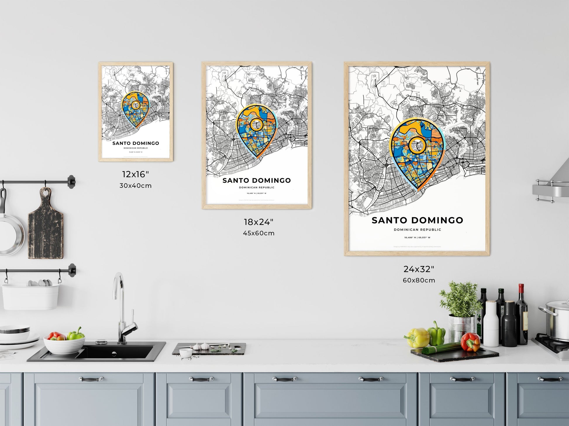 Santo Domingo Dominican Republic art map size chart