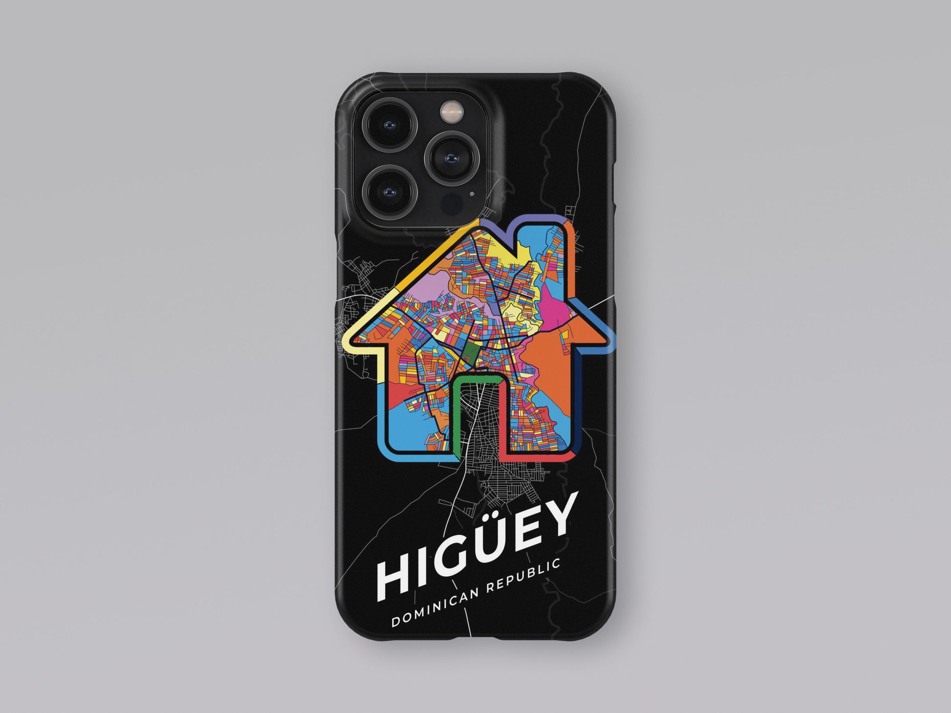 Higüey Dominican Republic slim phone case with colorful icon. Birthday, wedding or housewarming gift. Couple match cases. 3