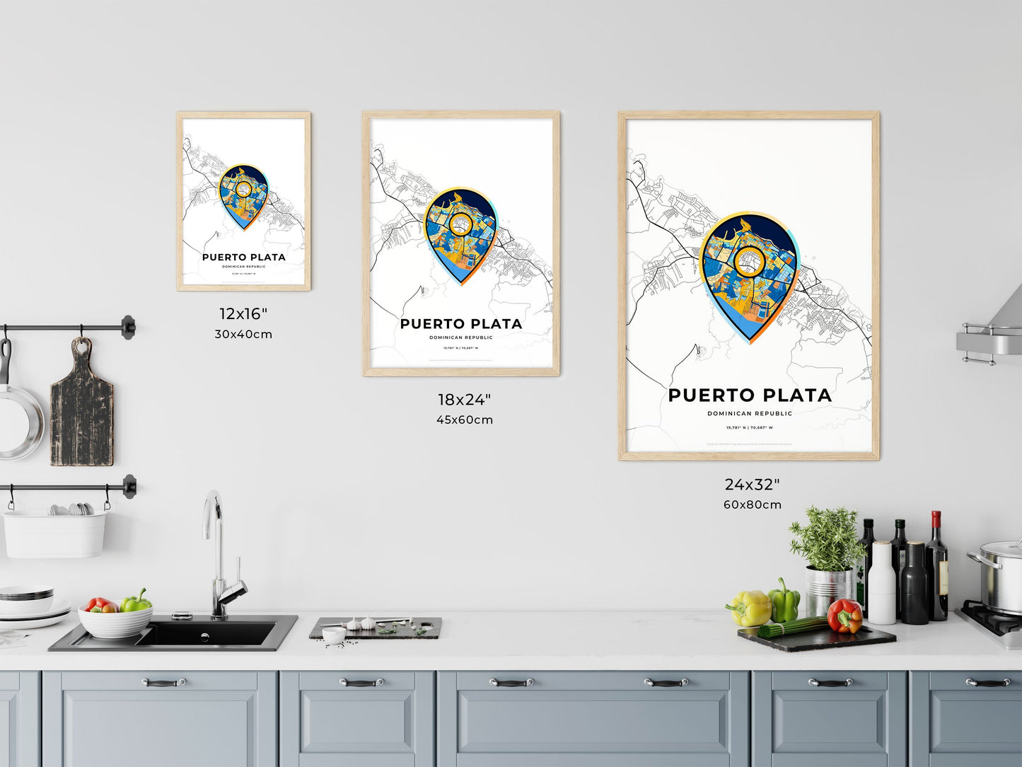 Puerto Plata Dominican Republic art map size chart