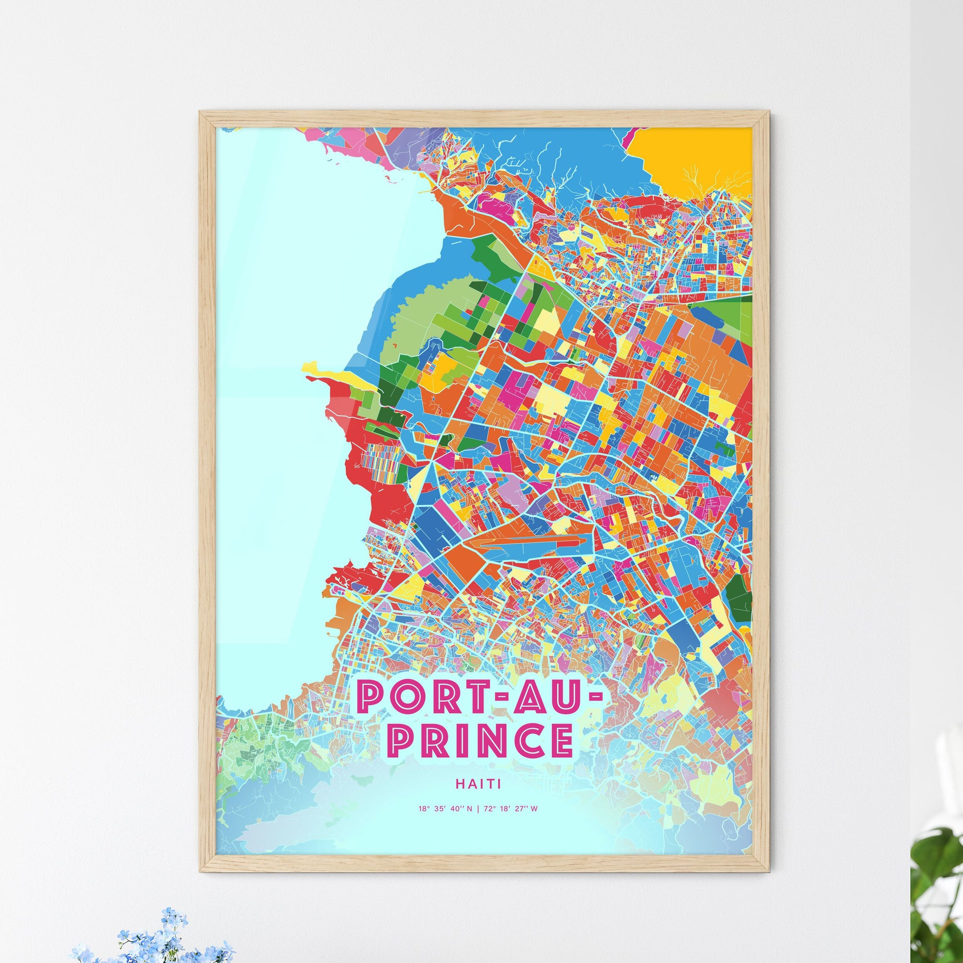 Colorful PORT-AU-PRINCE HAITI Fine Art Map Crazy Colors