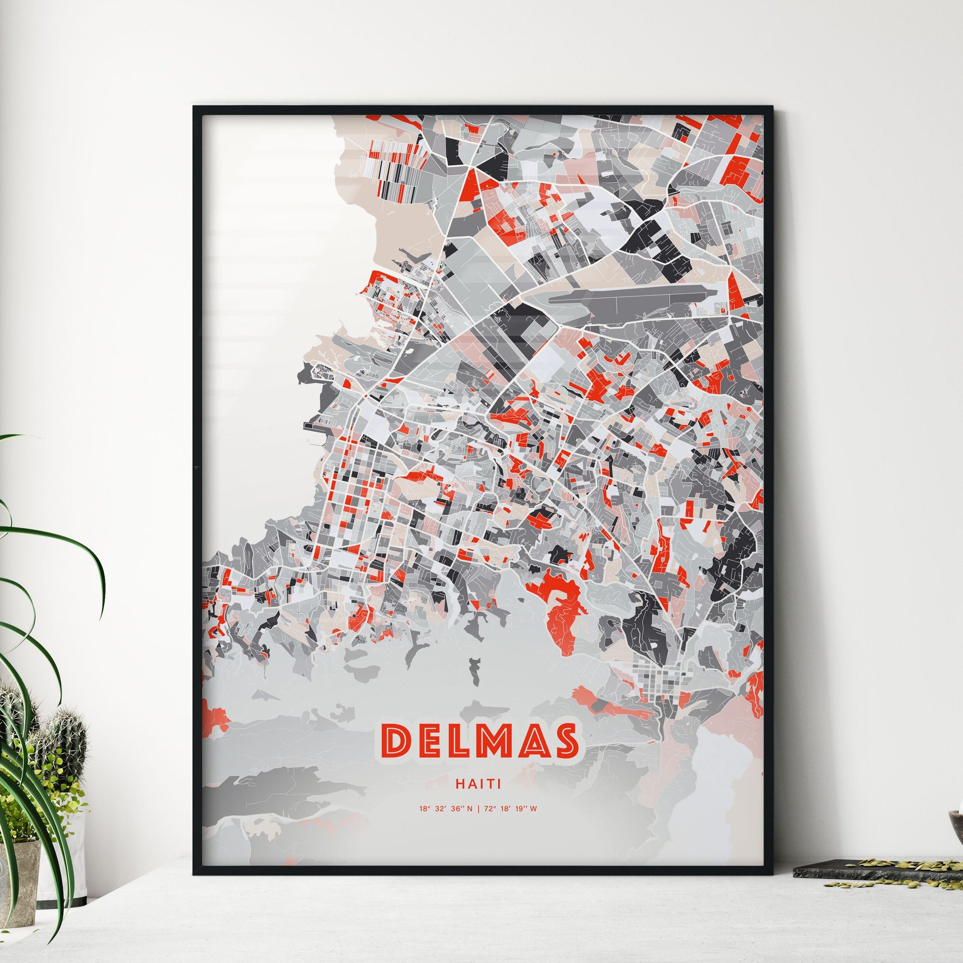 Colorful DELMAS HAITI Fine Art Map Modern