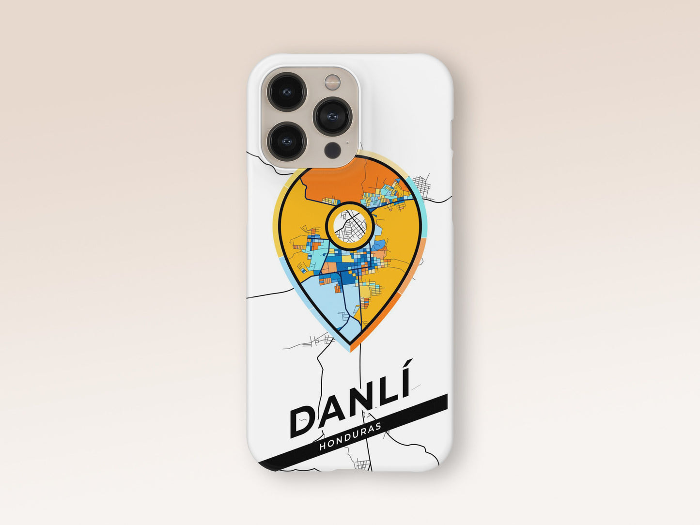 Danlí Honduras slim phone case with colorful icon. Birthday, wedding or housewarming gift. Couple match cases. 1