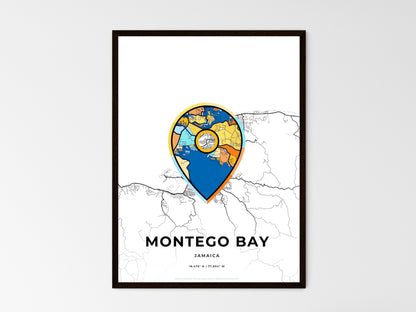 MONTEGO BAY JAMAICA minimal art map with a colorful icon. Style 1