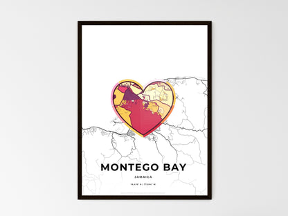 MONTEGO BAY JAMAICA minimal art map with a colorful icon. Style 2